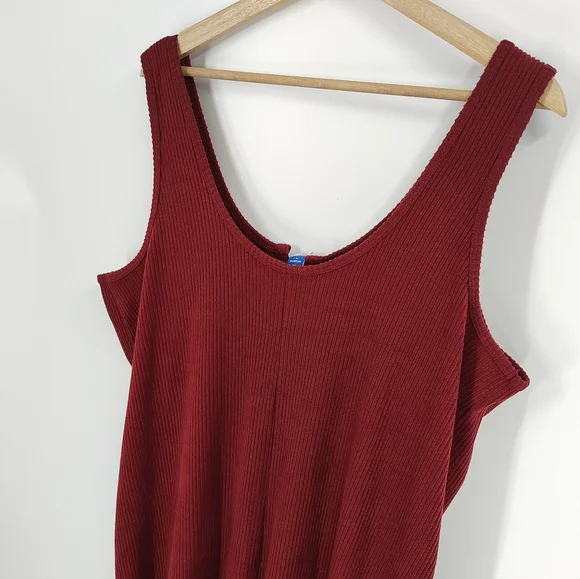 Old Navy Red Ribbed Jumpsuit - Picture 4 of 5